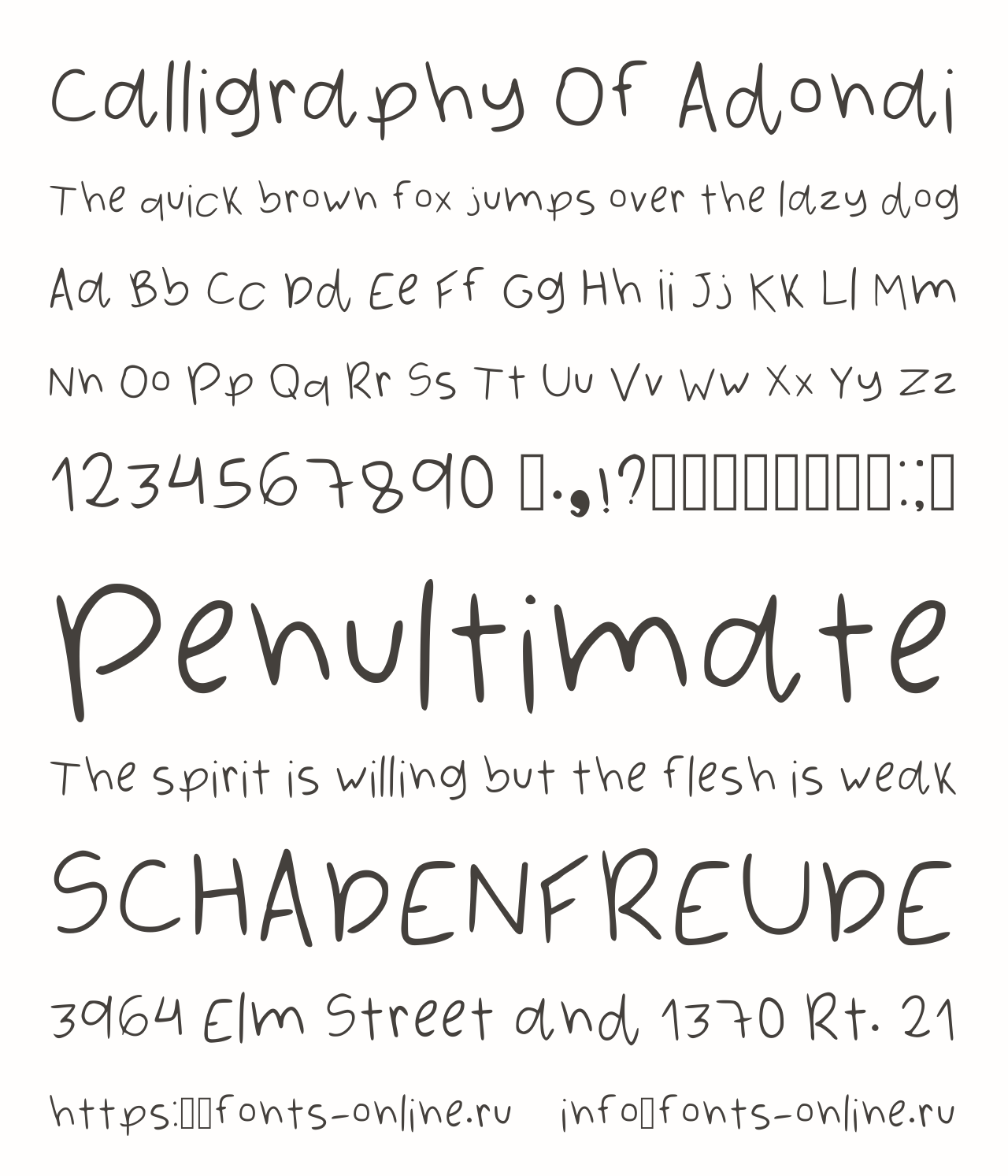 Calligraphy Of Adonai Free Font Download
